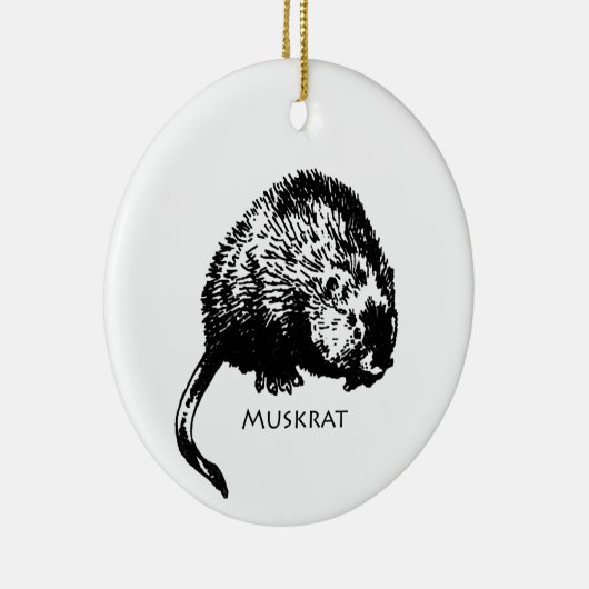 Muskrat (afbeelding) keramisch ornament (Rechts)