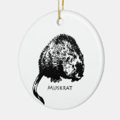 Muskrat (afbeelding) keramisch ornament (Links)