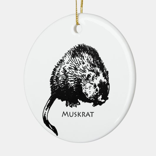 Muskrat (afbeelding) keramisch ornament (Links)