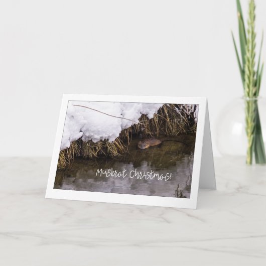 Muskrat Christmas Quirky Feestdagen Kaart (Voorkant)