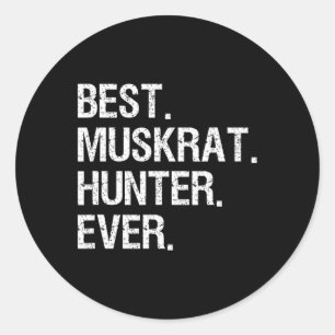 Muskrat jacht cadeau - Grappig Beste Jager Ronde Sticker