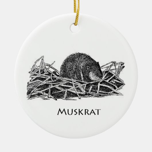 Muskrat Keramisch Ornament (Voorkant)