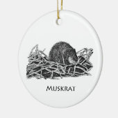 Muskrat Keramisch Ornament (Links)