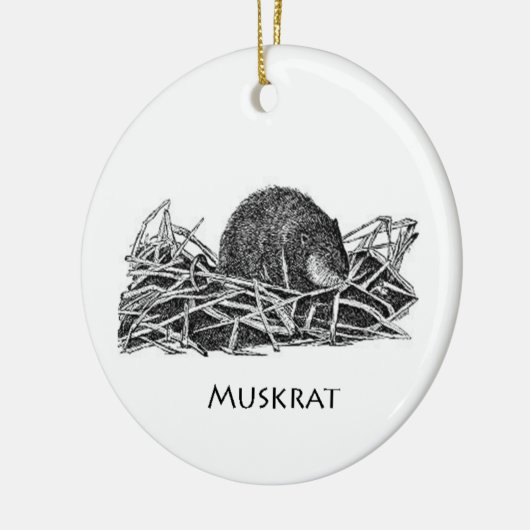 Muskrat Keramisch Ornament (Links)
