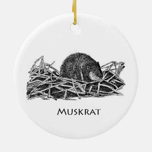 Muskrat Keramisch Ornament (Achterkant)