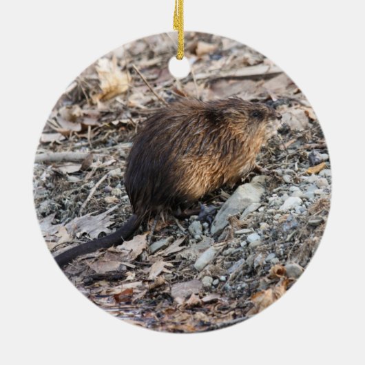 Muskrat Keramisch Ornament (Achterkant)