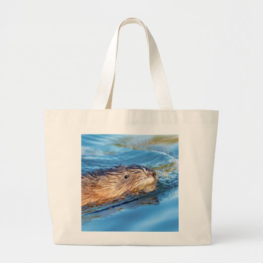 Muskrat op Vassar Boerderijen Ecological Preserve Grote Tote Bag (Voorkant)