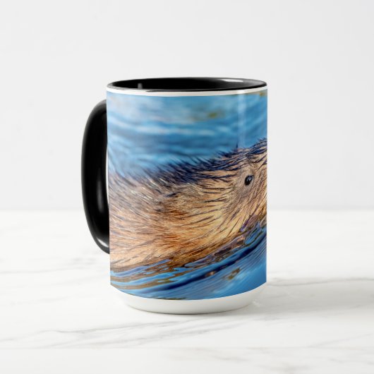 Muskrat op Vassar Boerderijen Ecological Preserve Mok (Voorkant links)