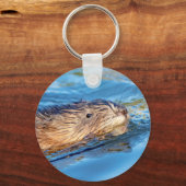 Muskrat op Vassar Boerderijen Ecological Preserve Sleutelhanger (Voorkant)
