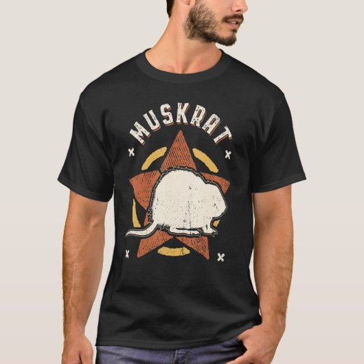 Muskrat  Retro Classic Animal T-shirt (Voorkant)