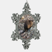 Muskrat Tin Sneeuwvlok Ornament (Links)