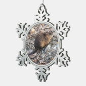 Muskrat Tin Sneeuwvlok Ornament (Rechts)