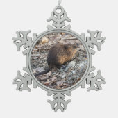 Muskrat Tin Sneeuwvlok Ornament (Voorkant)