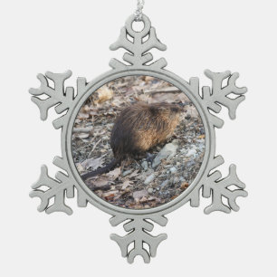 Muskrat Tin Sneeuwvlok Ornament