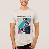 Muskulöser Mann mit einer Hantel Tri-Blend Shirt (Voorkant)