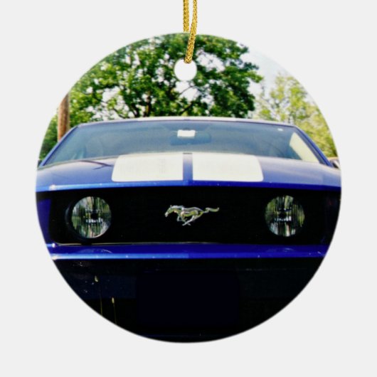 Muskusauto- blauw Ornament (Voorkant)