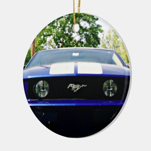 Muskusauto- blauw Ornament (Links)