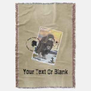 Muskusos postzegel souvenir deken