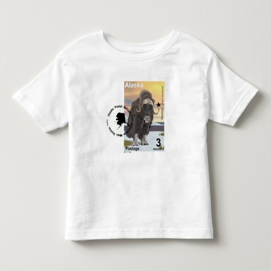 Muskusos postzegel souvenir kinder shirts (Voorkant)