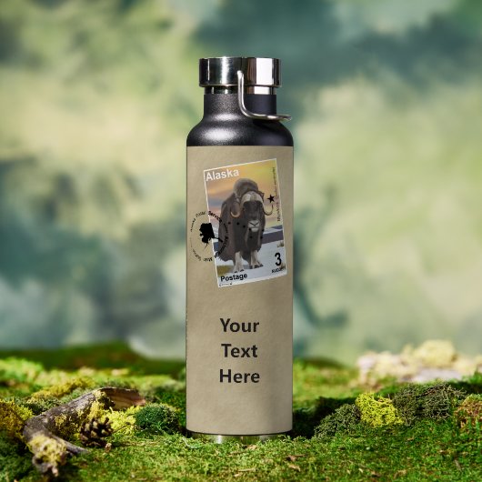 Muskusos Postzegel Souvenir Waterfles (Buiten (Gedraaid)  )