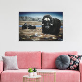 Muskusos Schildering Canadese Wilde Dieren Canvas  Afdruk (Insitu (Woonkamer))