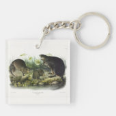 Muskusrat van Audubon's Quadrupeds van Noord-Ameri Sleutelhanger (Achterkant)