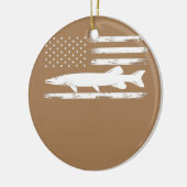 Musky American Flag op 4 juli Vist liefhebbers Keramisch Ornament (Links)