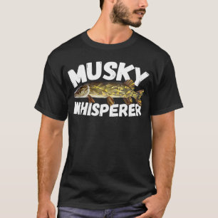 Musky Fluisteraar Fly Fishing Grappen Polygoon Vis T-shirt