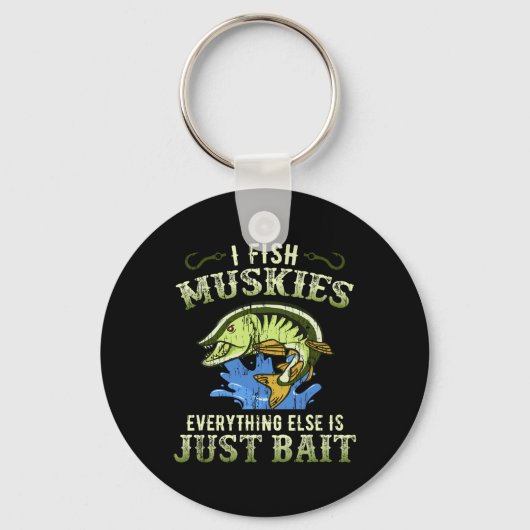 Musky Gevist Gift Idee Muskie Shirt Sleutelhanger (Voorkant)