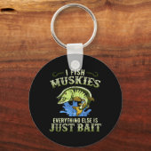 Musky Gevist Gift Idee Muskie Shirt Sleutelhanger (Voorkant)