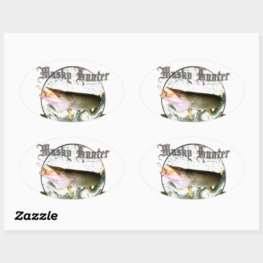 Musky hunter 1 ovale sticker (Vel)