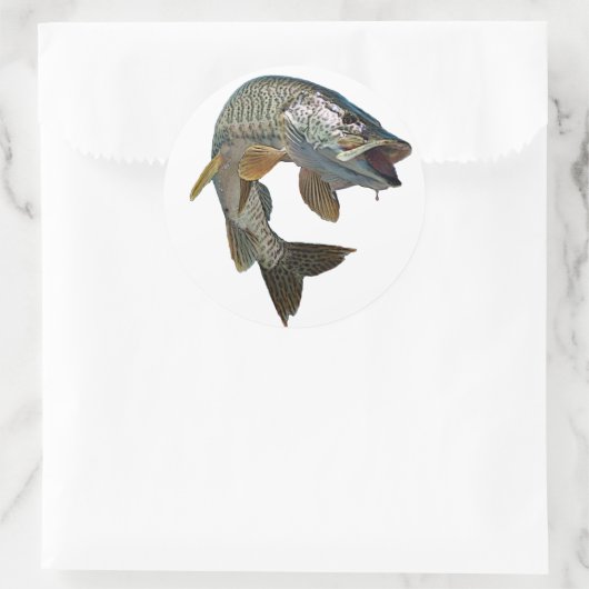 Musky hunter 7 ronde sticker (Tas)