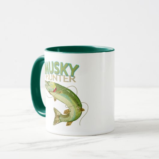 Musky Hunter Visser Trendy Design Koffie Mok (Voorkant links)