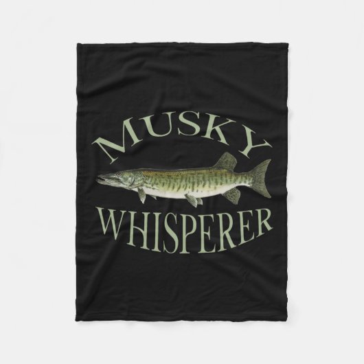 Musky Muskellunge Fish Illustration Art Gevist Fleece Deken (Voorkant)
