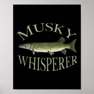 Musky Muskellunge Fish Illustration Art Gevist Poster