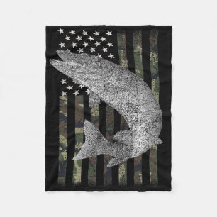 Musky Vis Camouflage Vlag Muskie Fleece Deken