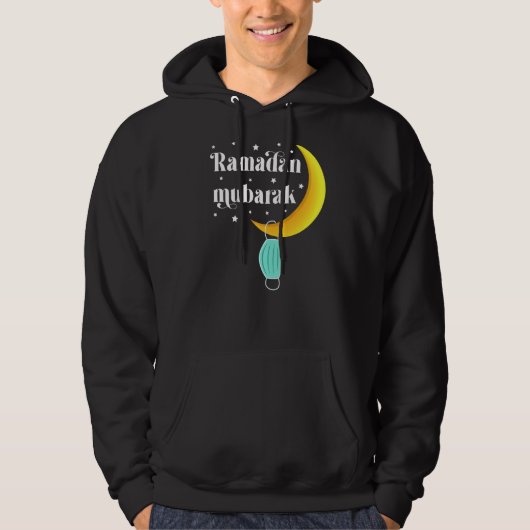 Muslim 2022 Ramadan Kareem Mubarak Face Mask Hoodie (Voorkant)