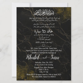 Muslim Arabic Black and Gold Marble Kaart