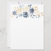 Muslim Arabic English Waterverf Blue Roos Gold Kaart (Achterkant)