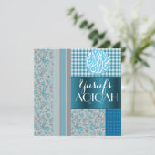 Muslim Baby boy blue aqiqah Islamic Kaart (Staand voorkant)