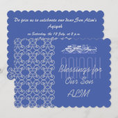 Muslim baby boy Blue Aqiqah Islamic Kaart (Voorkant / Achterkant)