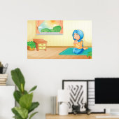 Muslim Girl Praying Poster (Thuiskantoor)