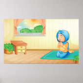 Muslim Girl Praying Poster (Voorkant)