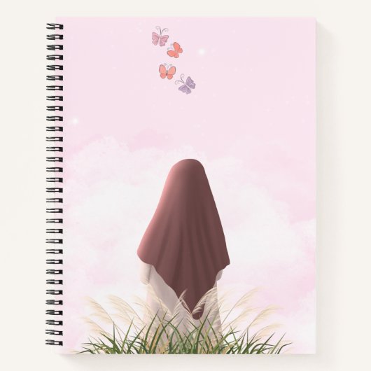 Muslim Girl Spiral Notitieboek – Pastel Islamitisc (Voorkant)