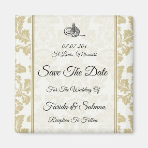 Muslim Gold Save the Date Magnet-uitnodiging Magneet