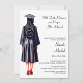 Muslim Hijabi Afstuderen Invitation Kaart (Voorkant)
