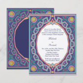 Muslim Hindu Asian Wedding of Mehndi Invitation Kaart (Voorkant / Achterkant)