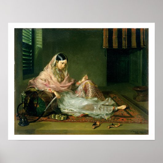 Muslim Lady Reclining, 1789 (olie op doek) Poster (Voorkant)