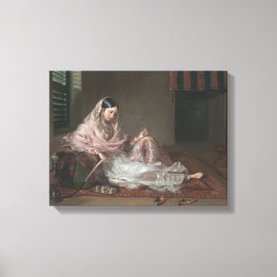 Muslim Lady Reclining door Francesco Renaldi Canvas Afdruk