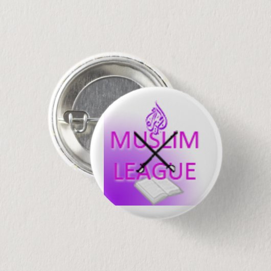 Muslim League Logo Ronde Button 3,2 Cm (Voorkant /achterkant)